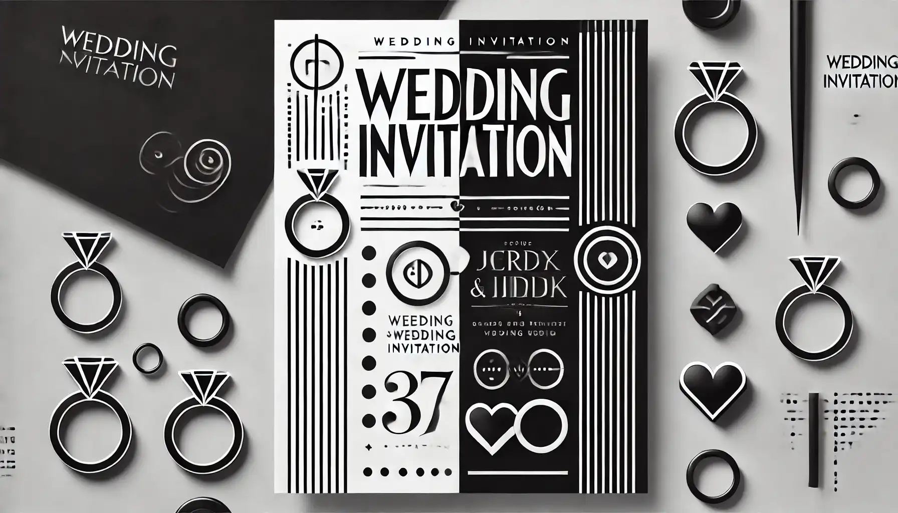 Black & White Wedding Invitation