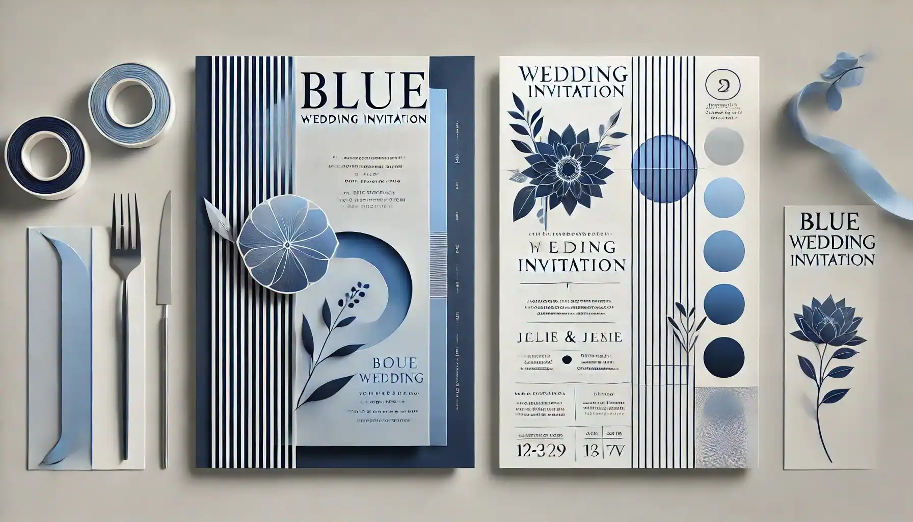 Blue Wedding Invitation