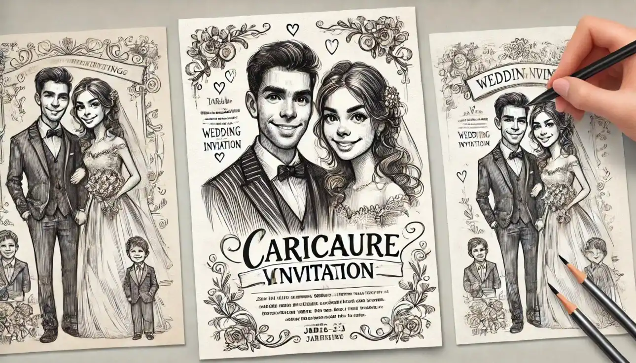 Caricature Wedding Invitation 