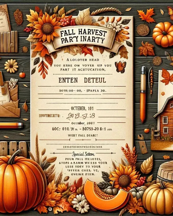 Essential Information for Your Fall Harvest Party Invitation 