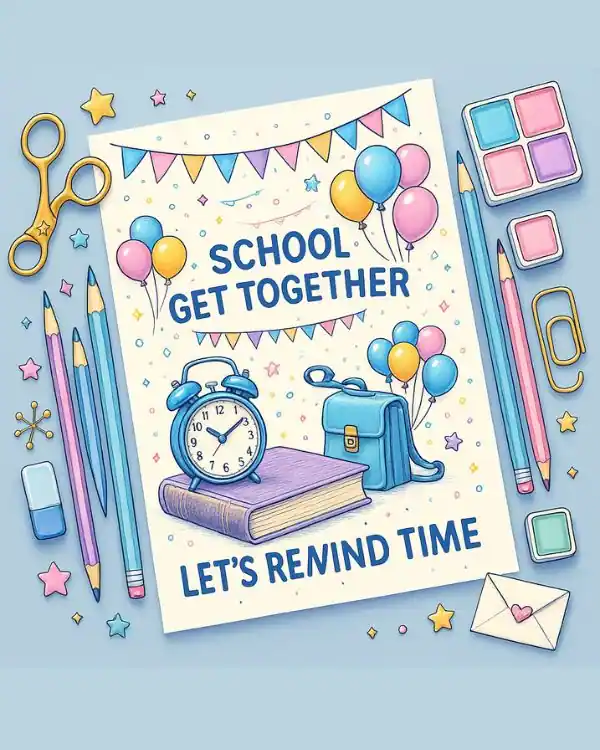 School Get Together Invitation Cards 